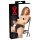 LATEX - dames slip 2 stuks met opblaasbare interne dildo's (zwart) - L