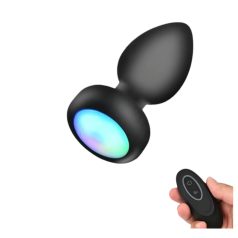 Mrow - lichtgevende, radio gestuurde anale vibrator (zwart)