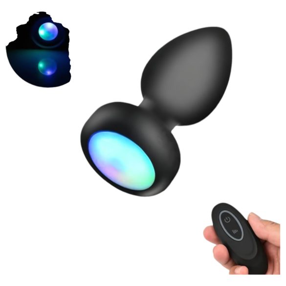 Mrow - Lichtgevende anaal vibrator met radiofunctie (zwart)