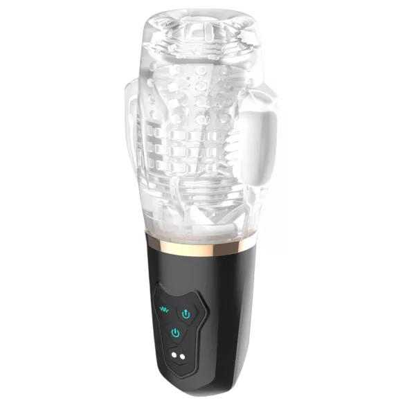 Funny Me Rocket Cup - masturbator met zuig- en trilfunctie - transparant zwart