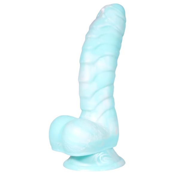 OgazR Sea Serpent - dildo met ribbels - 17 cm - blauw/wit