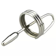 DeepRing - penisplug met ring - metaal - 9cm - zilver