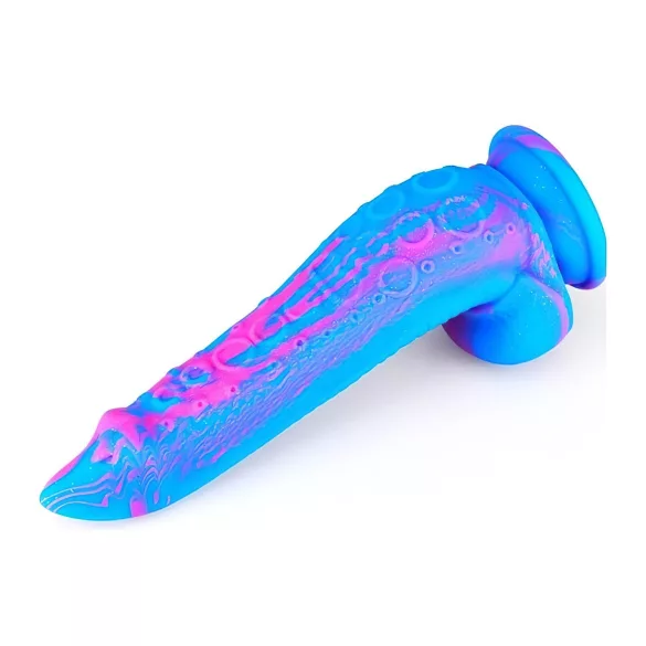 Inkipus - dildo met ballen - 18cm - siliconen - blauw/roze