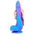 Inkipus - siliconen dildo met ballen - 18cm (blauw-roze)