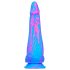 Inkipus - siliconen dildo met ballen - 18cm (blauw-roze)