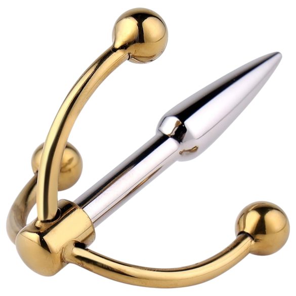 Urethralplay - urethra dilator met anker - metaal - 4,5cm - zilver