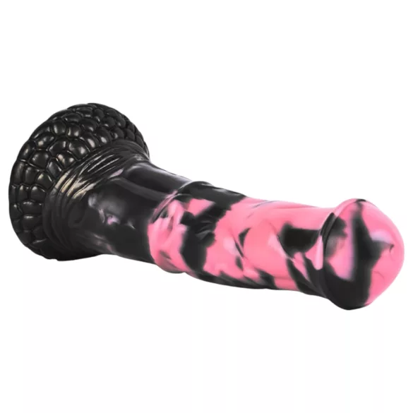Bad Horse - siliconen paardendildo - 18 cm - zwart/roze