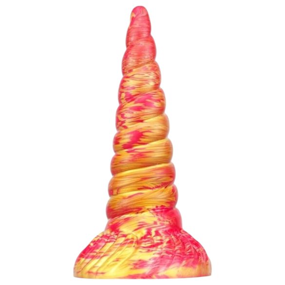 Metallic Anus - siliconen unicorn dildo - 17 cm (roze-goud)