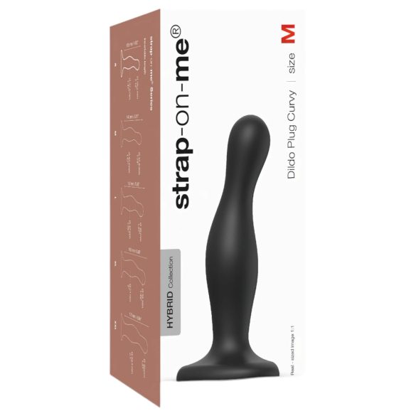 Strap-on-me Curvy M - golvend zuigdildo met zuignap (zwart)
