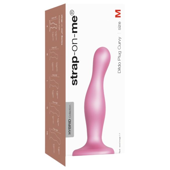 Strap-on-me Curvy M - golvend dildo met zuignap (roze)
