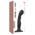 Strap-on-me P&G S - gebogen dildo met zuignap (zwart)