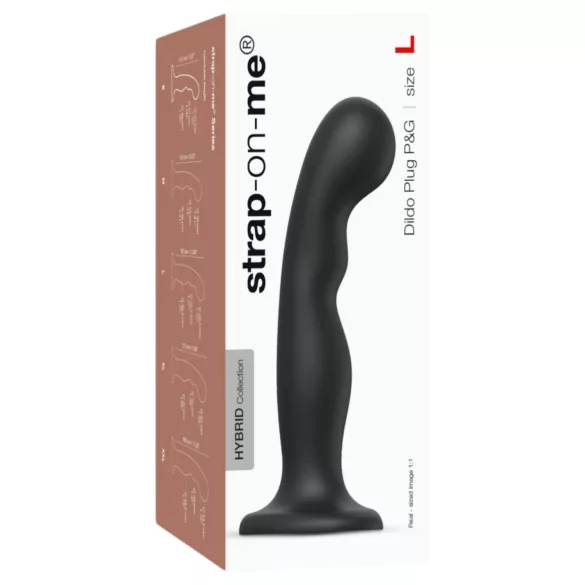 Strap-on-me - dildo met zuignap - gebogen vorm - zwart - maat L