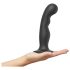 Strap-on-me P&G L - gebogen, hechtende dildo (zwart)