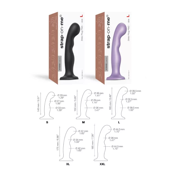 Strap-on-me - dildo met zuignap - gebogen vorm - zwart - maat L