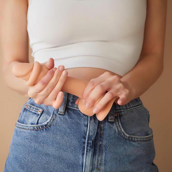 Strap-on-me - dildo met zuignap - dubbellaags siliconen - huidskleur - M