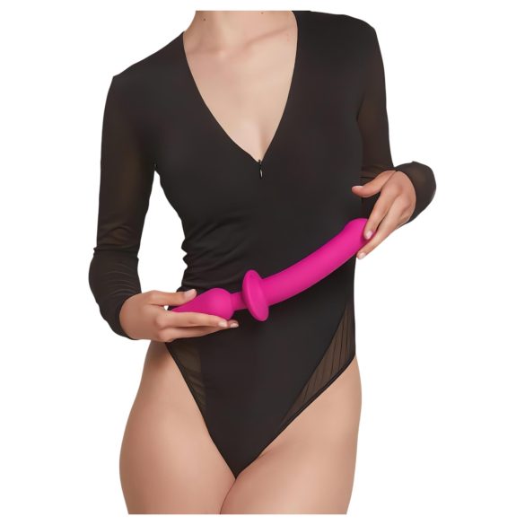 Strap-on-me Schakelen Semi-Realistisch L - 2in1 siliconen dildo (roze)