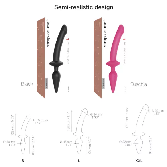 Strap-on-me Switch Half-realistische XXL - 2-in-1 dildo (roze)