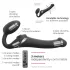 Strap-on-me - opzetvibrator met luchtdrukgolven - zwart - maat M