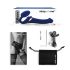 Strap-on-me M - opblaasbare vibrerende strap-on (blauw)