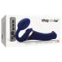 Strap-on-me M - opblaasbare vibrerende strap-on (blauw)