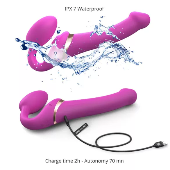 Strap-on-me M - opzetbare, luchtdruk‑vibrator (roze)