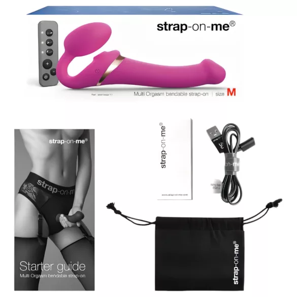 Strap-on-me M - opzetbare, luchtdruk‑vibrator (roze)