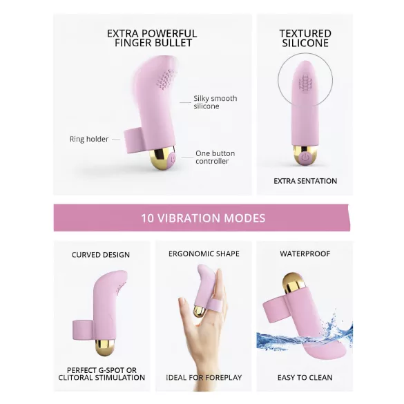 Love to Love - vinger vibrator - oplaadbaar - siliconen roze
