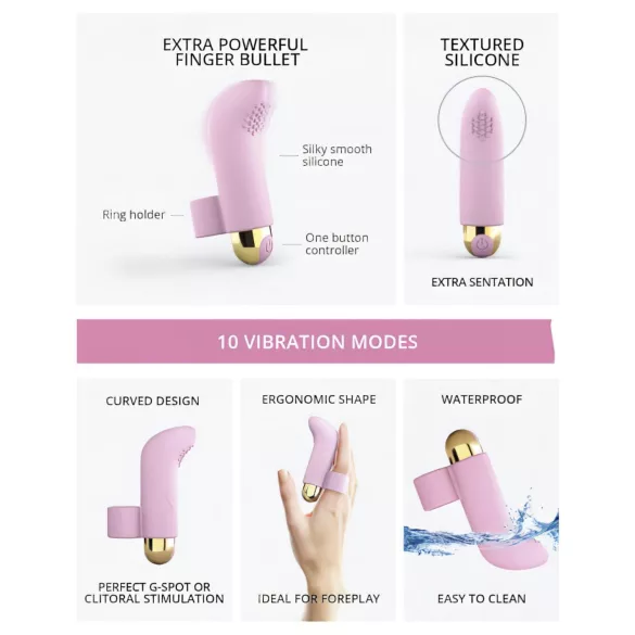 Love to Love - vinger vibrator - oplaadbaar - siliconen roze