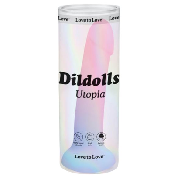 Dildolls Utopia - kleurrijke siliconen dildo met zuignap