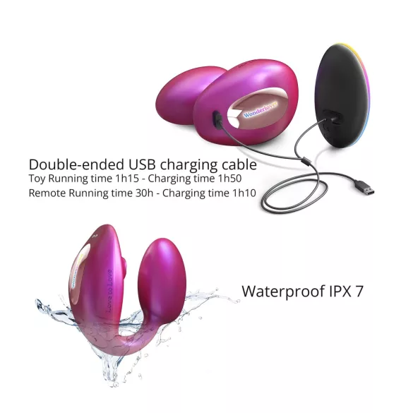 Wonderlover - clitoris stimulator G-spot vibrator (metaalroze)