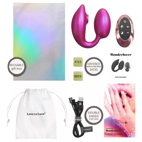 Wonderlover - clitoris stimulator G-spot vibrator (metaalroze)
