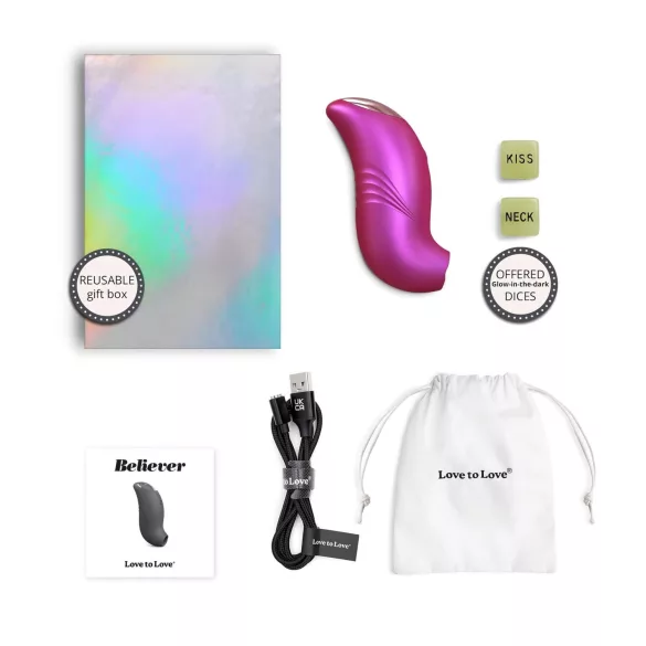 Love to Love Believer - waterdichte clitorisstimulator (metallich roze)