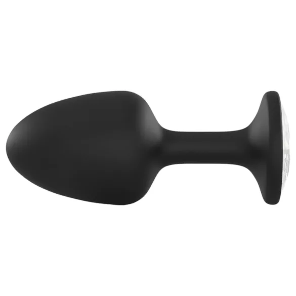 Dorcel Geisha Plug Diamond L - zwarte anaalplug met witte steen