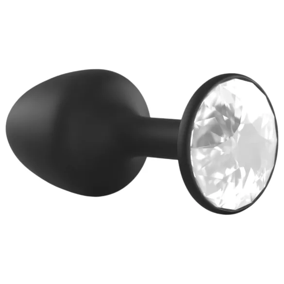 Dorcel Geisha Plug Diamond XL - zwarte anaal plug met witte steen