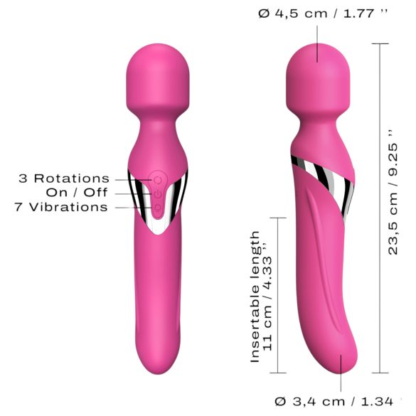 Dorcel - vibrator en massager - oplaadbaar 2-in-1 - roze