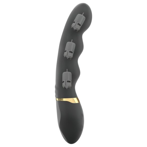 Dorcel Too Much 2.0 - oplaadbare vibrator met 3 motoren - zwart/goud