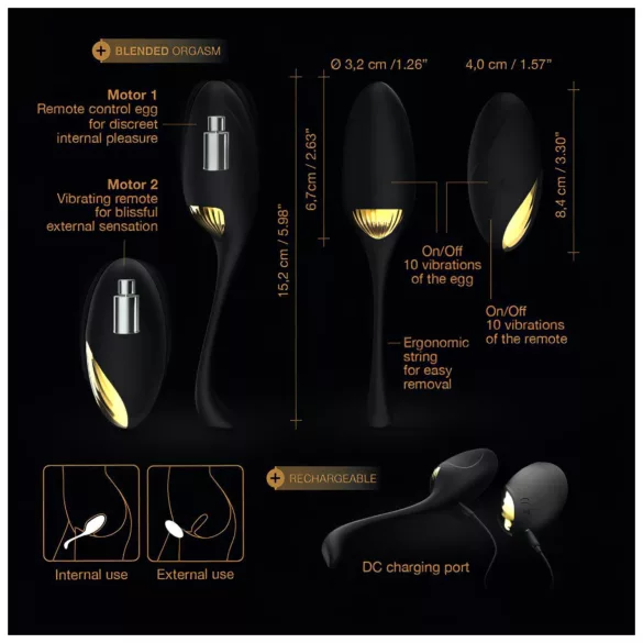 Dorcel Secret Orgasm - vibratie-ei (zwart)