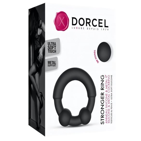 Dorcel - penisring met metalen inzet - zwart