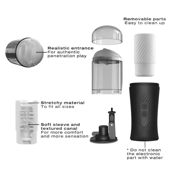 Dorcel Thrust Blow - automatische masturbator - oplaadbaar - zwart