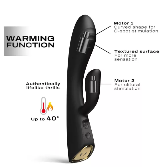 Dorcel Flexi Rabbit - verwarmende clitoris vibrator (zwart)