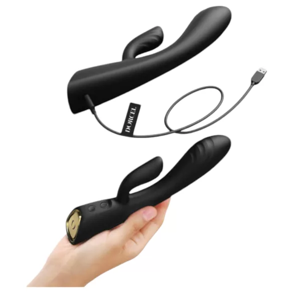 Dorcel Flexi Rabbit - verwarmende clitoris vibrator (zwart)