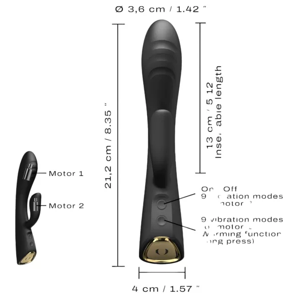 Dorcel Flexi Rabbit - verwarmende clitoris vibrator (zwart)