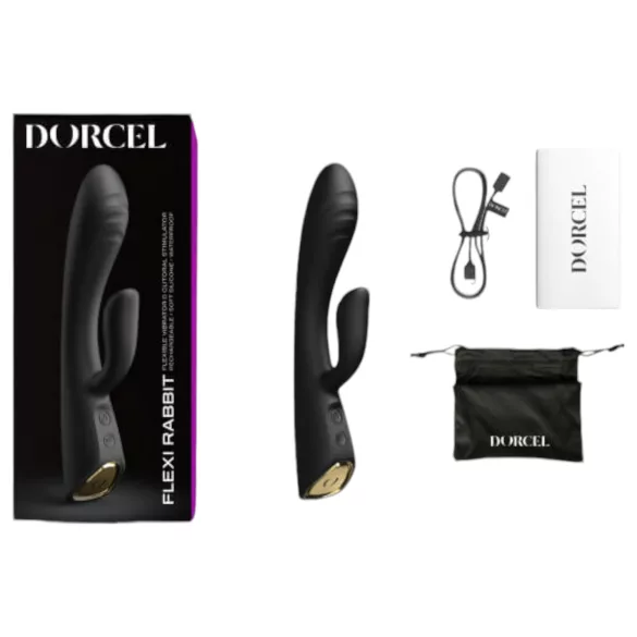 Dorcel Flexi Rabbit - verwarmende clitoris vibrator (zwart)