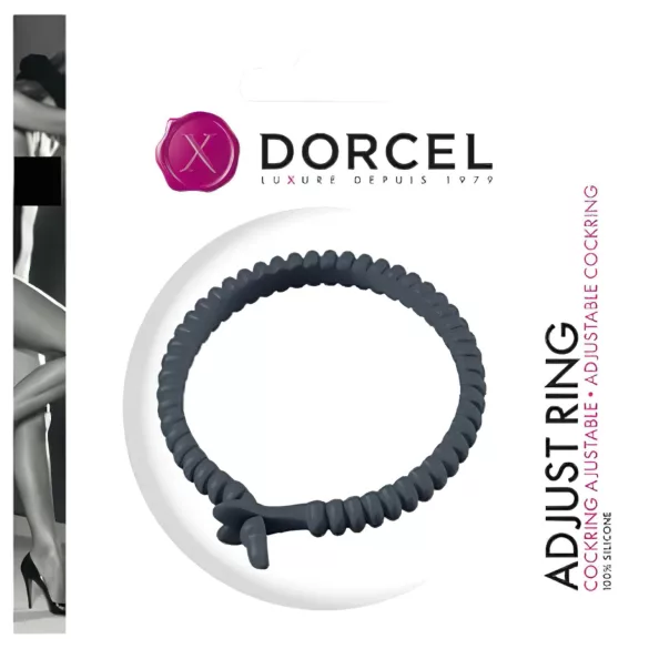 Dorcel - verstelbare penisring - siliconen - grijs