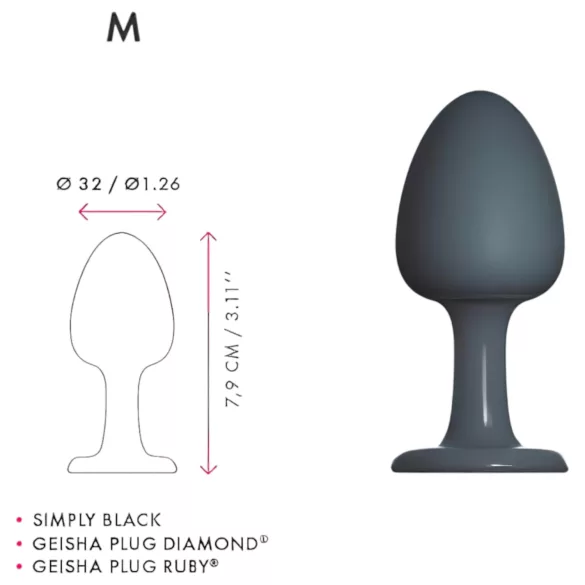 Dorcel Geisha Plug M - bolvormige anaal plug (zwart)