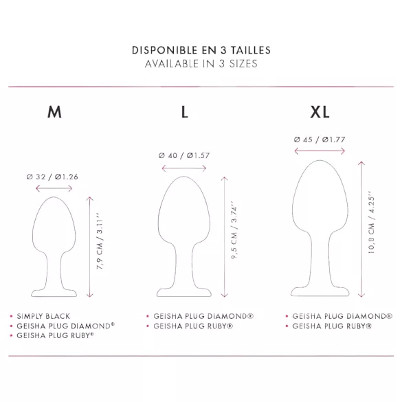 Dorcel Geisha Plug M - bolvormige anaal plug (zwart)