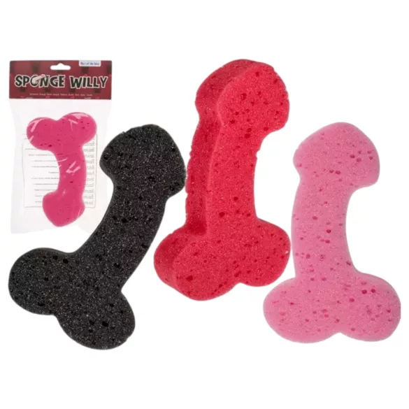 Penisvormige spons - erotisch schoonmaakaccessoire - verschillende kleuren
