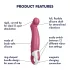 Satisfyer Petting Hippo - oplaadbare waterproof vibrator - siliconen roze