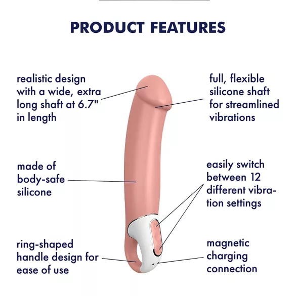 Satisfyer Master - vibrator - waterdicht, oplaadbaar - huidkleurig