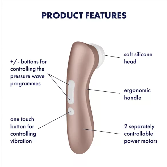 Satisfyer Pro 2+ - oplaadbare clitorisstimulator vibrator (bruin)